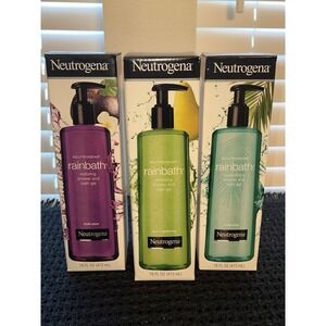 Neutrogena Rainbath Shower Gel Fresh Plum Ocean Mist Pear Green Tea‎ Set of 3